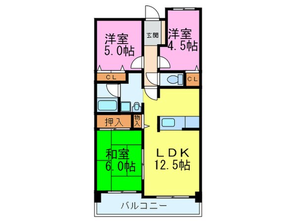 千里五月ヶ丘ハイツⅤ番館の物件間取画像